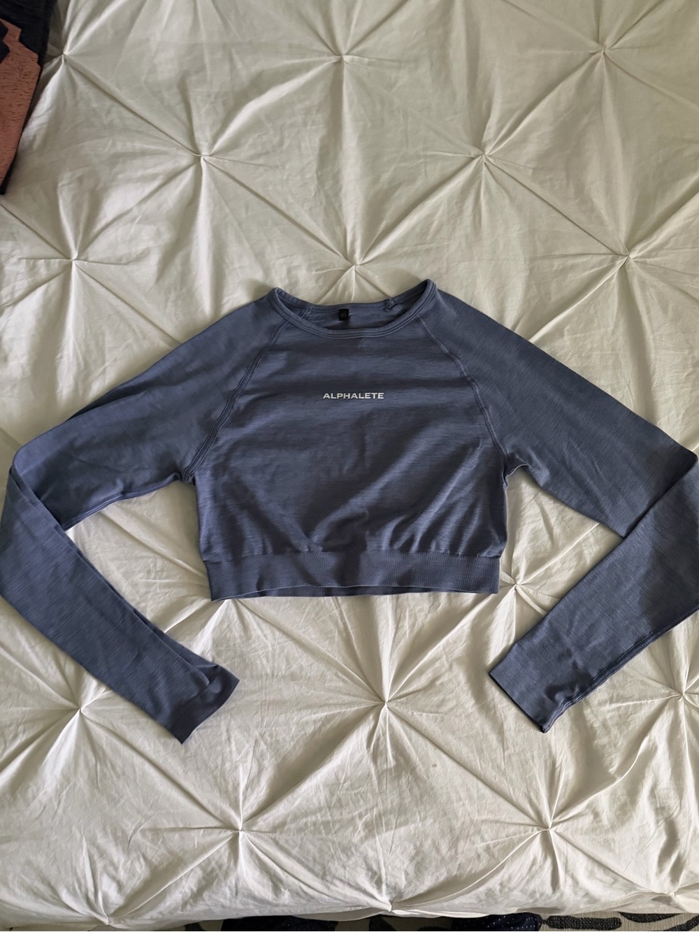 Alphalete Cropped Long Sleeve Top - Slate Blue